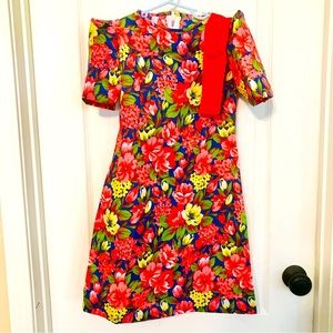 Blue & Pink Girls Floral Patadyong/Terno Filipiniana detail w/matching head band